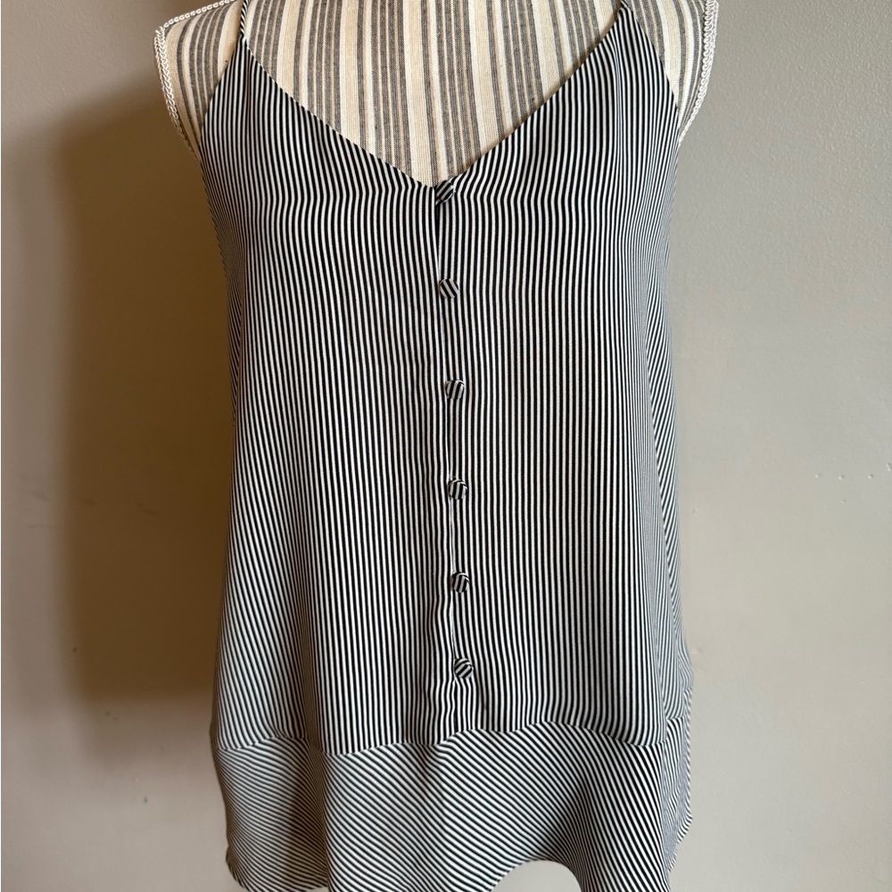 LOFT Black and White Striped Camisole